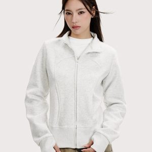 Retro Slim Fit Sports Cardigan Hoodie for Women - Trendy Short Casual Jacket with American Style, Perfect for Y2K and Everyday Wear