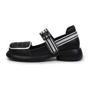Retro Small Leather Mary Jane Shoes for Women - Thick-Soled Sports Footwear - 2025 Summer Fashion