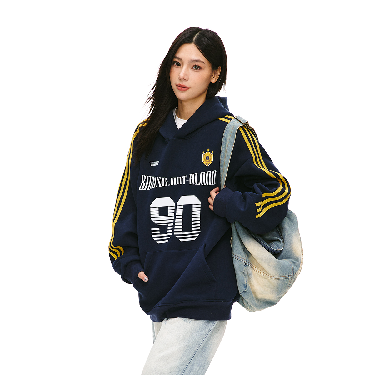 Retro Sports Jersey Hoodie for Men and Women - Unisex Loose Heavyweight Sports Style Jacket in Trendy American Design