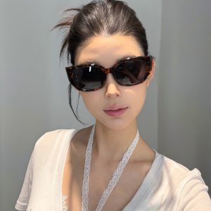 Retro Square Cat Eye Sunglasses for Women - 2025 High-End Slimming Design for Big Faces, Trendy European and American Style