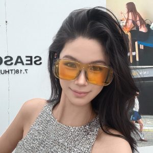 Retro Square Frame One-Piece Yellow Cycling Sunglasses - Windproof UV Protection Goggles for Men and Women, Trendy Y2K Style