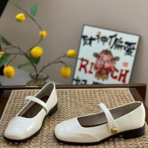 Retro Square-Toe Mary Jane Flats for Women - Soft-Soled, One-Strap Design, Gentle Temperament, Perfect for Spring & Autumn 2025