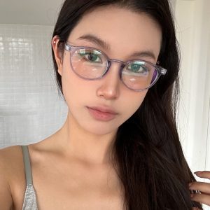 Retro TR90 Ultra-Light Small Round Frame Transparent Gray Glasses for Small Faces - Makeup-Free Chic Eyewear for Women