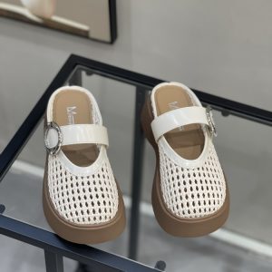 Retro Woven Open-Toe Half Slippers for Women - Breathable Hollow Beach Sandals, Roman Style Flip-Flops for Summer Outdoor Wear