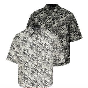 Reversible Jacquard Short Sleeve Shirt - Textured Pattern Two-Sided Wear for Y2K Style and Versatile Fashion