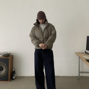 Reversible Plaid Cotton Jacket for Men and Women - Vintage Winter Short Coat with Clean Fit, Y2K Style