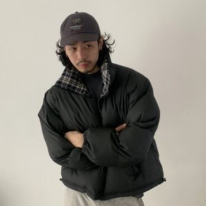 Reversible Plaid Cotton Jacket for Men and Women - Vintage Winter Short Coat with Clean Fit, Y2K Style