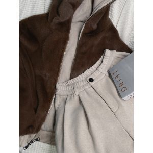 Reversible Plush Hooded Jacket and Casual Long Pants Set - American Retro Winter Fashion, Cozy Outfit for Stylish Comfort
