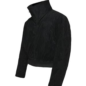 Reversible Stand-Up Collar Jacket in Pocket Orchid - Corduroy Texture with Lapel Design, Perfect for Y2K and Casual Style