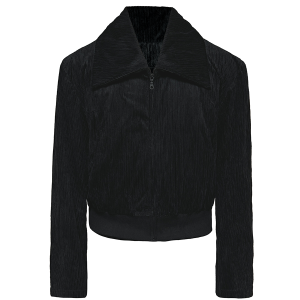 Reversible Stand-Up Collar Jacket in Pocket Orchid - Corduroy Texture with Lapel Design, Perfect for Y2K and Casual Style
