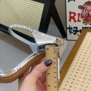 Rhinestone Open-Toe Sandals for Women - 2025 Summer Square-Toe Stiletto Heels, French Elegant Versatile Style