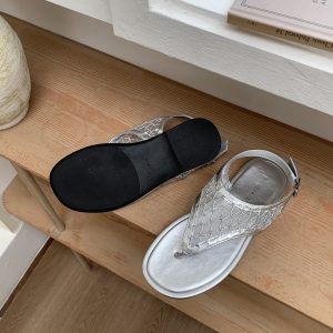 Roman Flat Sandals for Women - Summer 2025 Thong Mesh Design, Stylish and Comfortable Footwear for Summer Outings
