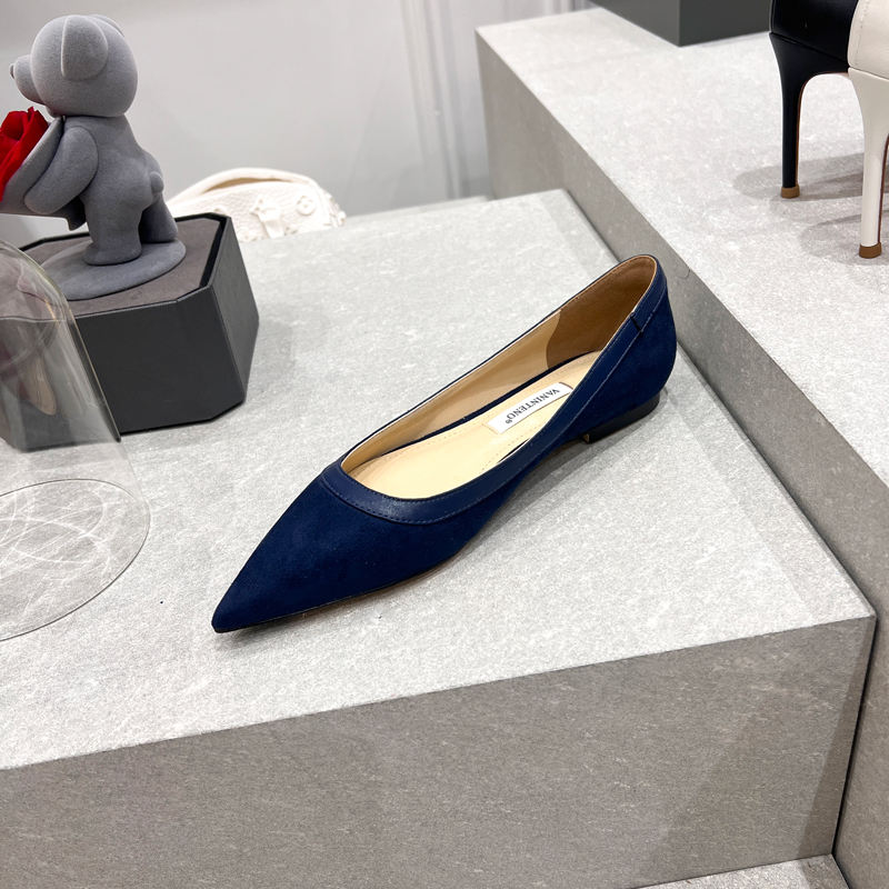 Royal Blue Suede Pointed Flat Shoes for Women - Elegant Temperament, Stylish Footwear, Perfect for 2025 Fashion Trends