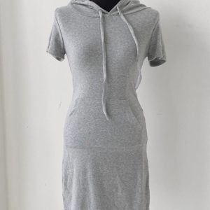 Sexy Bodycon Casual Hooded Short-Sleeve Sweatshirt Dress for Women - Slim Fit Summer Hot Girl Style