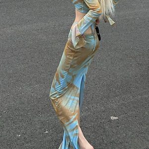 Sexy Color-Block Vest Top & Skirt Set - Women's Summer Elegant High-End Vacation Outfit - Trendy Phuket Style