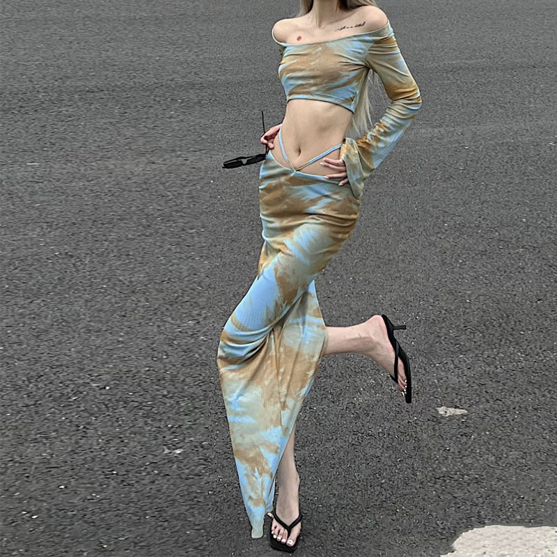 Sexy Color-Block Vest Top & Skirt Set - Women's Summer Elegant High-End Vacation Outfit - Trendy Phuket Style