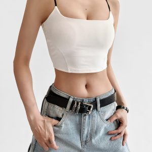 Sexy Color-Blocking Thin Strap Kpop Jazz Street Dance Tank Top - Beautiful Back Pilates Yoga Fitness Activewear
