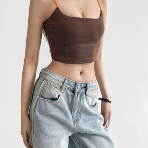 Sexy Color-Blocking Thin Strap Kpop Jazz Street Dance Tank Top - Beautiful Back Pilates Yoga Fitness Activewear