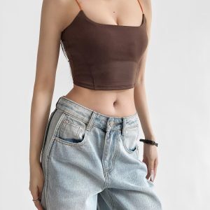 Sexy Color-Blocking Thin Strap Kpop Jazz Street Dance Tank Top - Beautiful Back Pilates Yoga Fitness Activewear