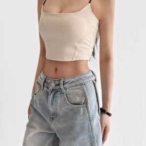 Sexy Color-Blocking Thin Strap Kpop Jazz Street Dance Tank Top - Beautiful Back Pilates Yoga Fitness Activewear