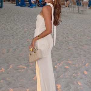 Sexy Hollow-Out One-Shoulder Strapless Dress - Women's Fitted Mesh Splicing Pleated Long Skirt, High-Waisted, Y2K Style