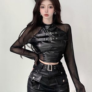 Sexy K-Pop Jazz Dance Top for Girls – Short Performance Outfit for Hot Girl Style, Trendy Dance Costume
