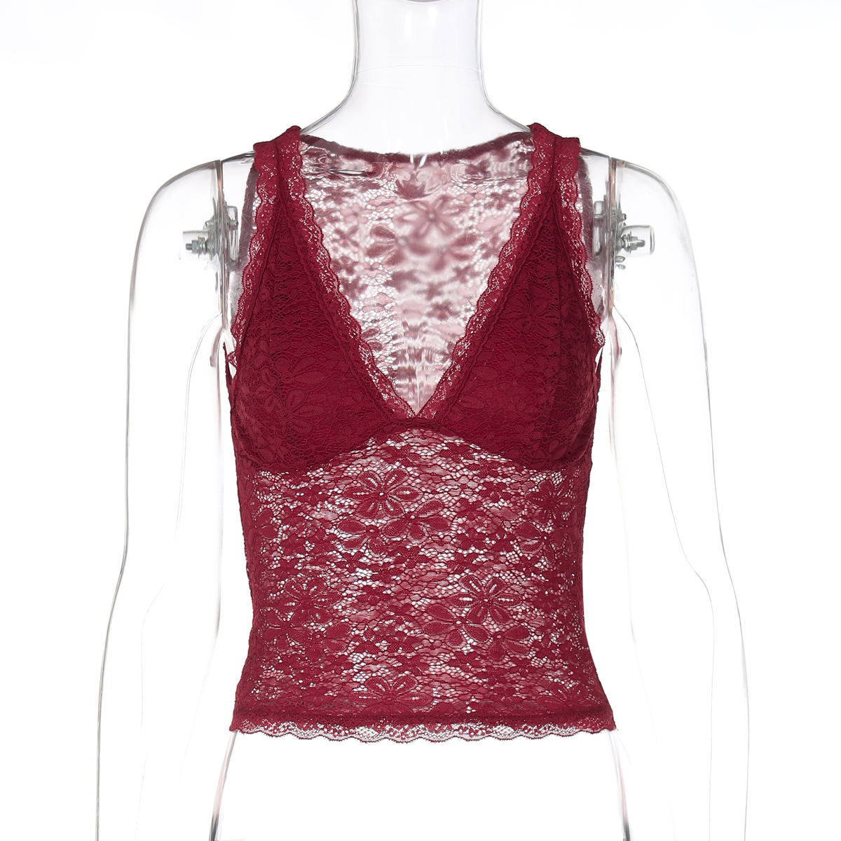 Sexy Lace Spliced Deep V-Neck Camisole for Women - European American Style Slim-Fit Summer Top - Versatile Y2K Fashion