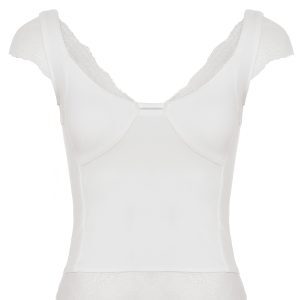 Sexy Lace Splicing Low Round Neck T-Shirt for Women - Slim Fit Short Sleeve Top with Chest Design - Y2K Fashion Staple