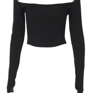 Sexy Off-Shoulder Long Sleeve Crop Top for Women - Versatile Stretchy Fitted T-Shirt for Y2K Fashion Lovers