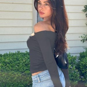 Sexy Off-Shoulder Long Sleeve Crop Top for Women - Versatile Stretchy Fitted T-Shirt for Y2K Fashion Lovers