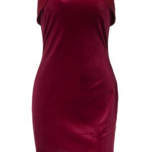 Sexy Strapless Velvet Dress with Folded Collar and Back Zipper - European American Style Fitted Short Skirt for Women