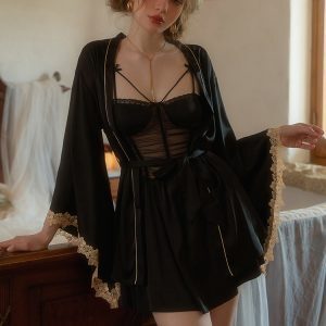Sexy Summer Silk Cami Nightgown Set for Women - Lightweight Homewear in Chic Design