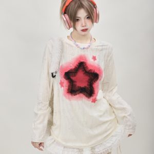 Sexy Wasteland Style Long Sleeve Top with Drawstring - Women's Base Shirt for Spring 2025 in European and American Fashion