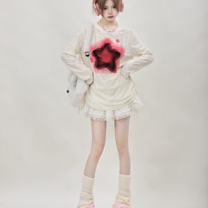 Sexy Wasteland Style Long Sleeve Top with Drawstring - Women's Base Shirt for Spring 2025 in European and American Fashion