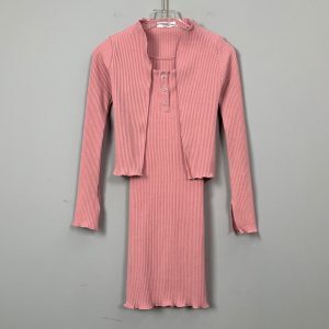 Sexy Women's Fitted Cardigan Camisole Dress Set - Korean Dongdaemun Style Two-Piece Outfit