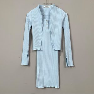 Sexy Women's Fitted Cardigan Camisole Dress Set - Korean Dongdaemun Style Two-Piece Outfit