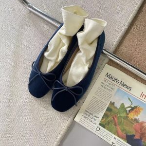 Sheepskin French Round-Toe Ballet Flats for Women - Slip-On Soft-Soled Casual Loafers, Comfortable Everyday Shoes