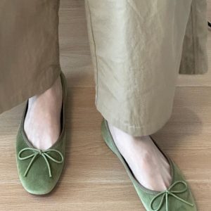 Sheepskin French Round-Toe Ballet Flats for Women - Slip-On Soft-Soled Casual Loafers, Comfortable Everyday Shoes