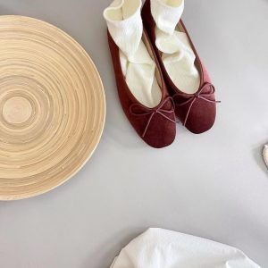Sheepskin French Round-Toe Ballet Flats for Women - Slip-On Soft-Soled Casual Loafers, Comfortable Everyday Shoes