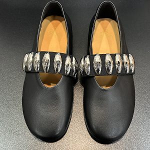 Sheepskin Mary Jane Flat Ballet Shoes for Women, Shallow Mouth, Pearl Strap, Stylish for Skirts, Comfortable Fashion Footwear