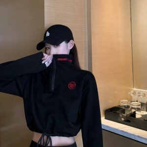 Short Jazz Dance Crop Top for Women - Thin Hoodie Style, Hot Girl Trend, Perfect for Practice and Studio Sessions