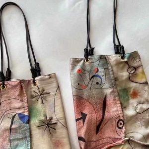 Silk Printed Art Shoulder Tote Bag - High-End Artistic Design for Women - Vacation Essential - Trendy Fashion Accessory