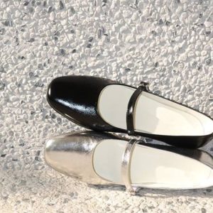 Silver Cowhide Mary Jane Shoes for Women - Round Toe Casual Flats with One-Strap Buckle, Shallow Mouth Ballet Style, 2025 Trends