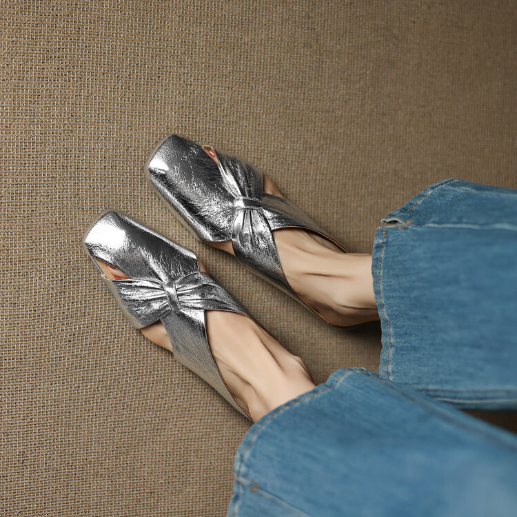 Silver-Toe Sandals for Women – Chic Metallic Open-Toe Design, Perfect for Summer, Beach, and Casual Outfits