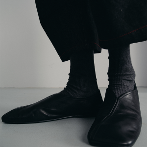 Slanted Toe Monk Shoes in Solid Color Calfskin with Sheep Leather Lining - Stylish 90s Inspired Footwear