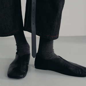 Slanted Toe Monk Shoes in Solid Color Calfskin with Sheep Leather Lining - Stylish 90s Inspired Footwear