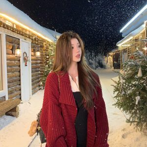 Soft Cozy Loose Knitted Sweater Coat for Women - Elegant Mid-Length Cardigan for Spring 2024, Casual Chic Layering Piece