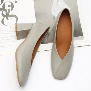 Soft Leather Chunky Heel Grandma Shoes - Retro Square Toe High Heels for Work - Large Size Genuine Leather 2025 Spring Style
