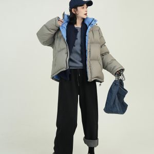 Solid Color High Waist Drawstring Wide-Leg Casual Pants for Women - Thick Autumn Winter Korean Style Slimming Trousers