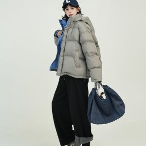Solid Color High Waist Drawstring Wide-Leg Casual Pants for Women - Thick Autumn Winter Korean Style Slimming Trousers